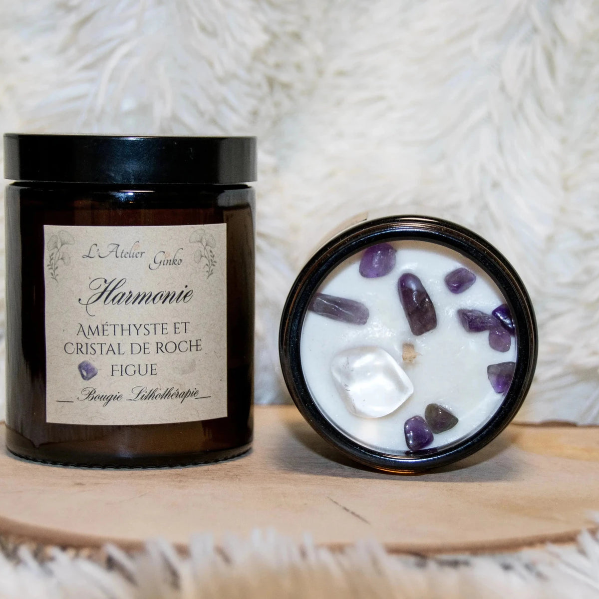 Bougie parfumée Lithothérapie Harmonie - L'Atelier Ginko - Boutique en Ligne