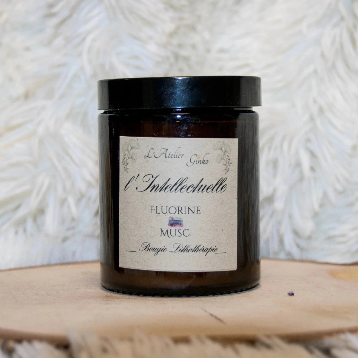 Bougie parfumée Lithothérapie L'Intellectuelle - L'Atelier Ginko - Boutique en Ligne