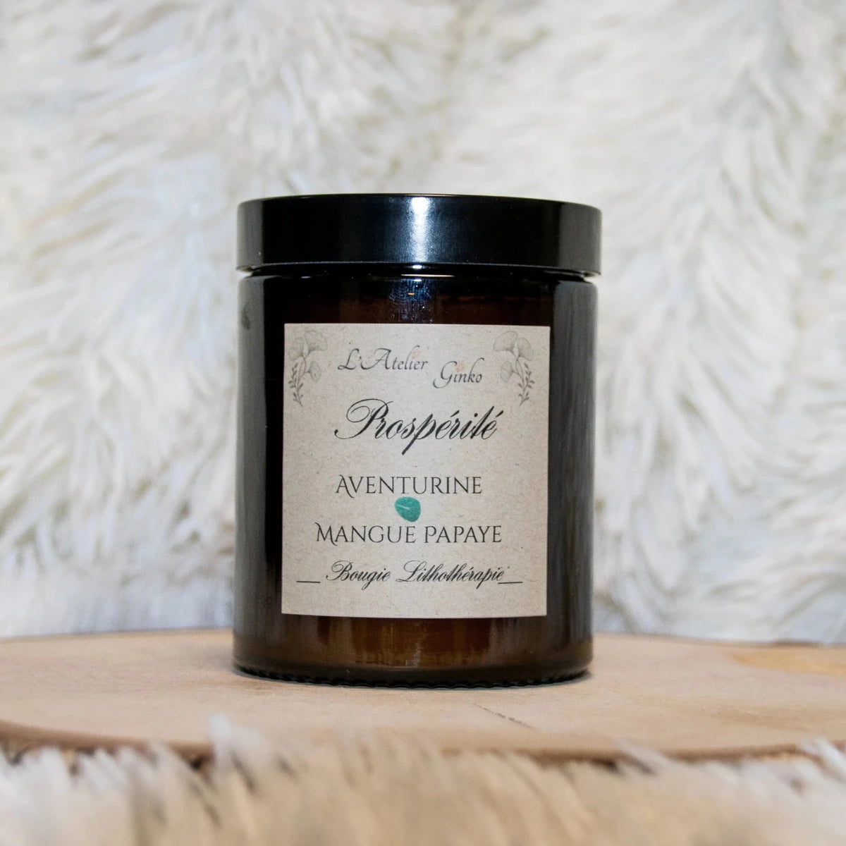 Bougie parfumée Lithothérapie Prospérité - L'Atelier Ginko - Boutique en Ligne