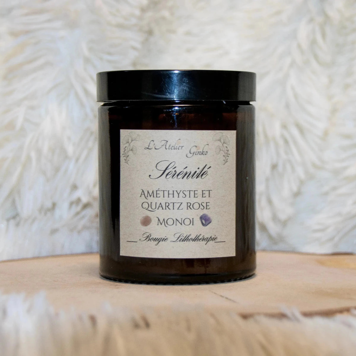 Bougie parfumée Lithothérapie Sérénité - L'Atelier Ginko - Boutique en Ligne