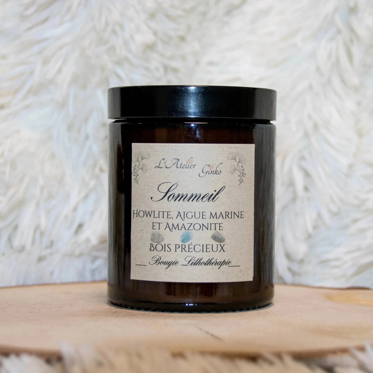 Bougie parfumée Lithothérapie Sommeil - L'Atelier Ginko - Boutique en Ligne
