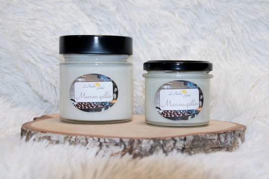 Bougie parfumée Marrons Grillés – Cire de soja artisanale - L'Atelier Ginko - Boutique en Ligne