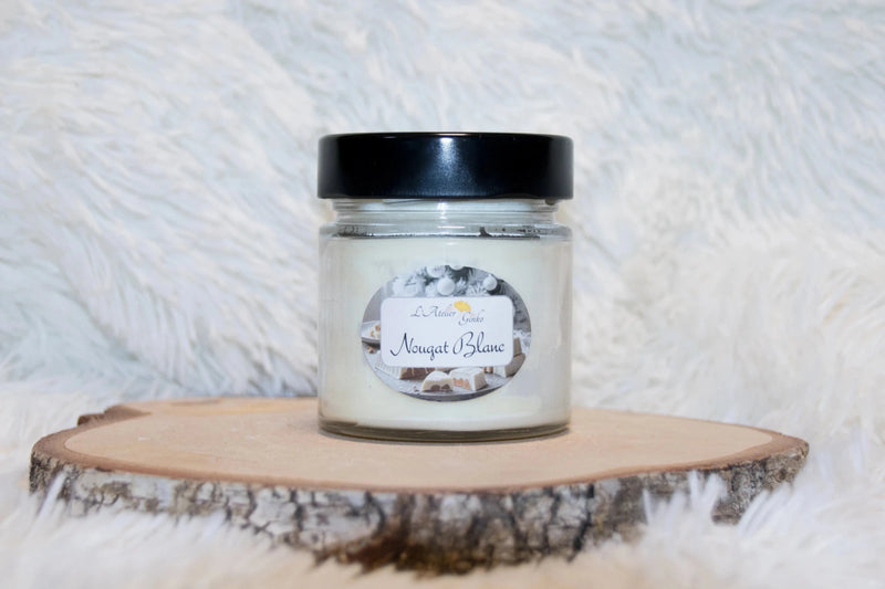 Bougie parfumée Nougat Blanc – Cire de soja artisanale - L'Atelier Ginko - Boutique en Ligne