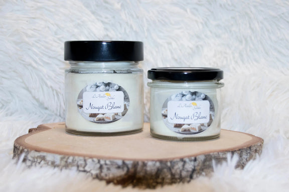 Bougie parfumée Nougat Blanc – Cire de soja artisanale - L'Atelier Ginko - Boutique en Ligne