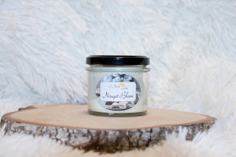Bougie parfumée Nougat Blanc – Cire de soja artisanale - L'Atelier Ginko - Boutique en Ligne