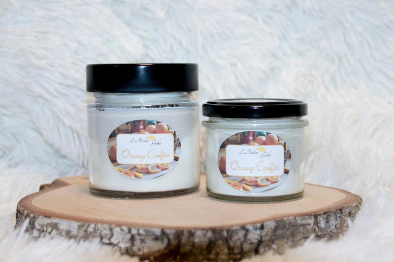 Bougie parfumée Orange Confite – Cire de soja artisanale - L'Atelier Ginko - Boutique en Ligne