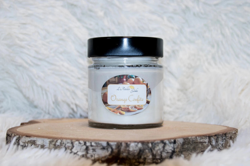 Bougie parfumée Orange Confite – Cire de soja artisanale - L'Atelier Ginko - Boutique en Ligne