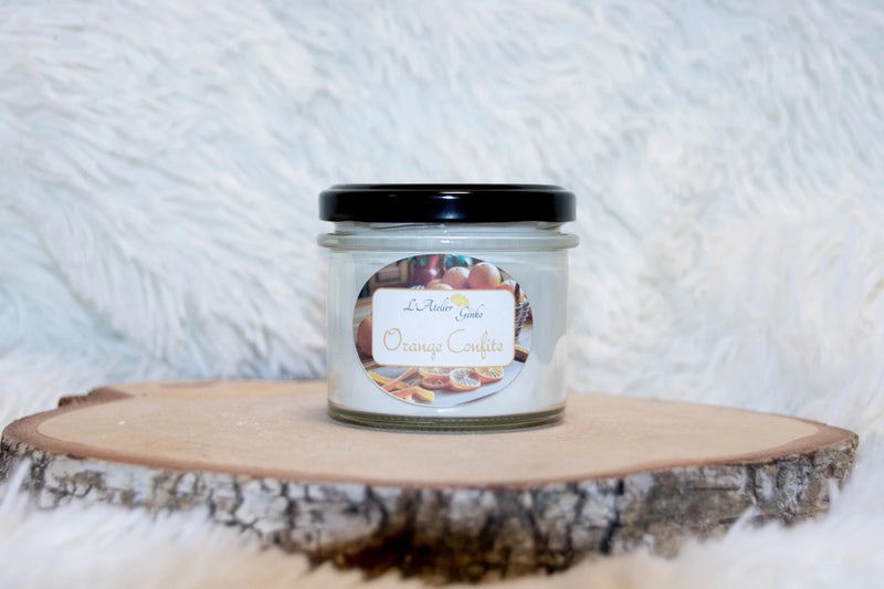 Bougie parfumée Orange Confite – Cire de soja artisanale - L'Atelier Ginko - Boutique en Ligne