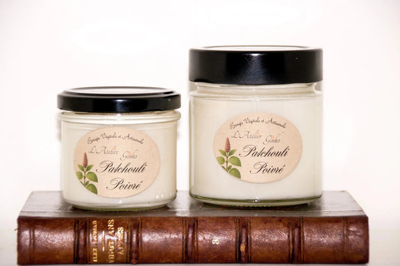 Bougie parfumée Patchouli Poivré - L'Atelier Ginko - Boutique en Ligne