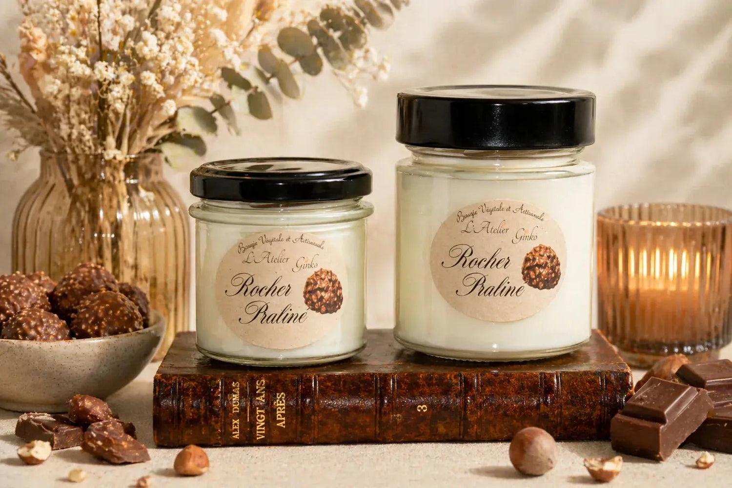 Bougie parfumée Rocher praliné - L'Atelier Ginko - Boutique en Ligne