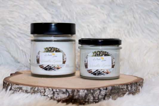 Bougie parfumée Vanille Épicée – Cire de soja artisanale - L'Atelier Ginko - Boutique en Ligne