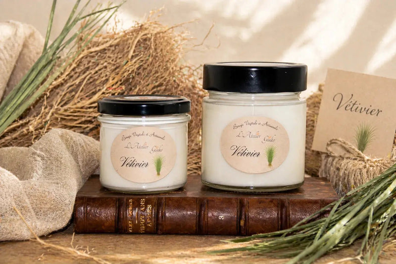Bougie parfumée Vétivier - L'Atelier Ginko - Boutique en Ligne