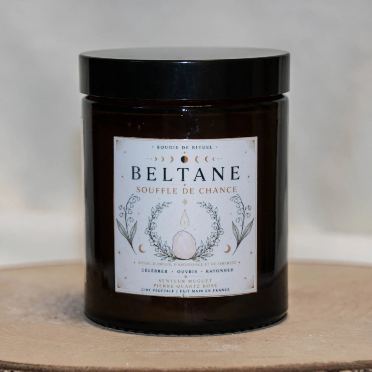 Bougie Rituel Beltane – Amour, Fertilité & Abondance - L'Atelier Ginko - Boutique en Ligne