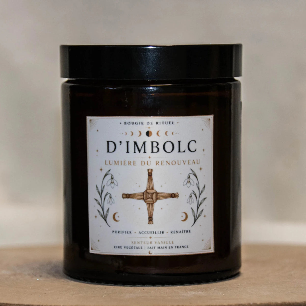 Bougie Rituel Imbolc – Renouveau, Purification & Lumière - L'Atelier Ginko - Boutique en Ligne