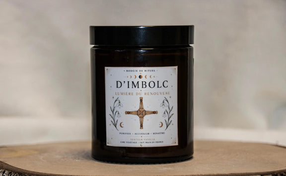 Bougie Rituel Imbolc – Renouveau, Purification & Lumière - L'Atelier Ginko - Boutique en Ligne