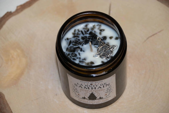 Bougie Rituel La Nuit de Samhain – Transition, Ancêtres & Intuition - L'Atelier Ginko - Boutique en Ligne