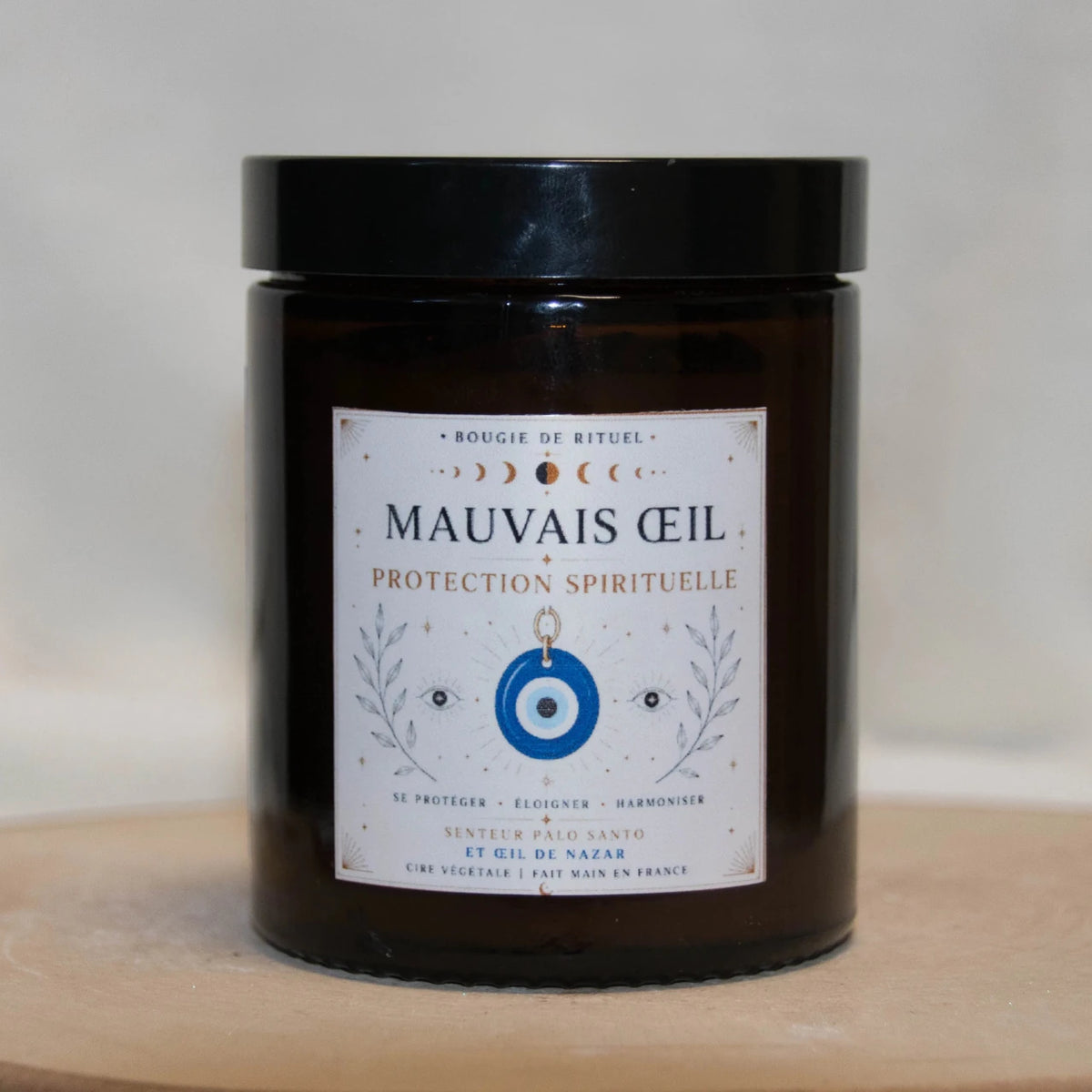 Bougie Rituel Œil Protecteur – Protection & Sérénité - L'Atelier Ginko - Boutique en Ligne
