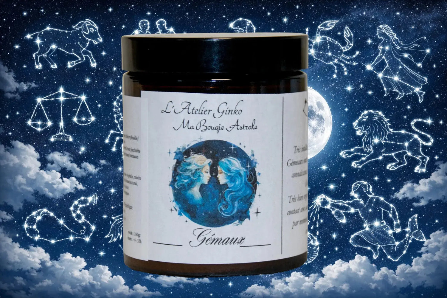 Bougie Astrologique Gémeaux L'Atelier Ginko - Boutique en Ligne