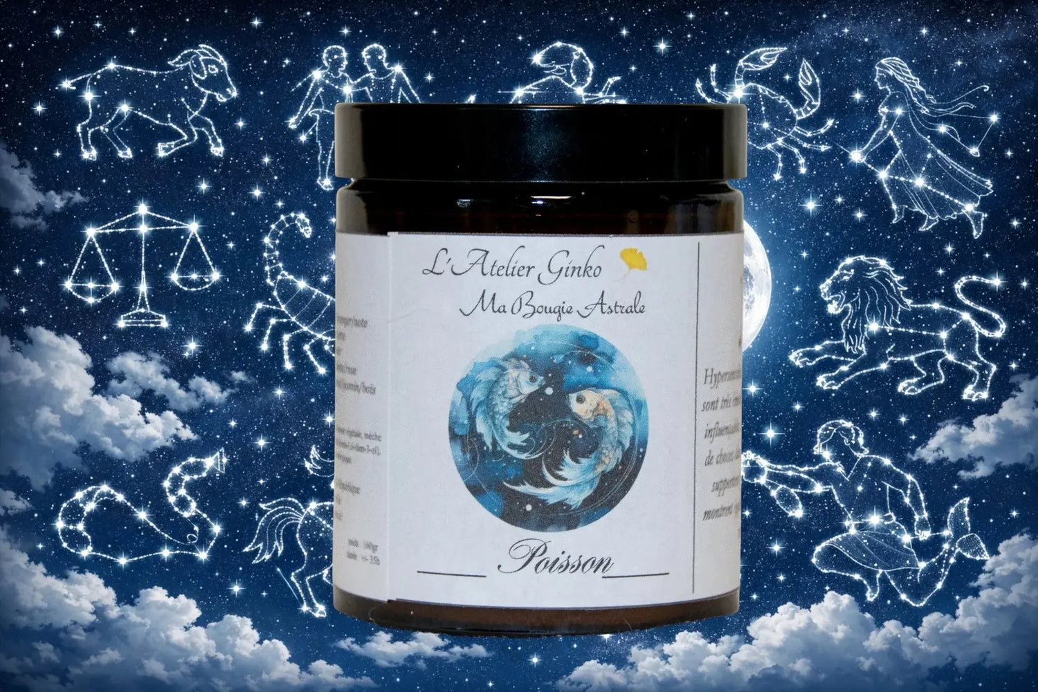 Bougie Astrologique Poisson L'Atelier Ginko - Boutique en Ligne