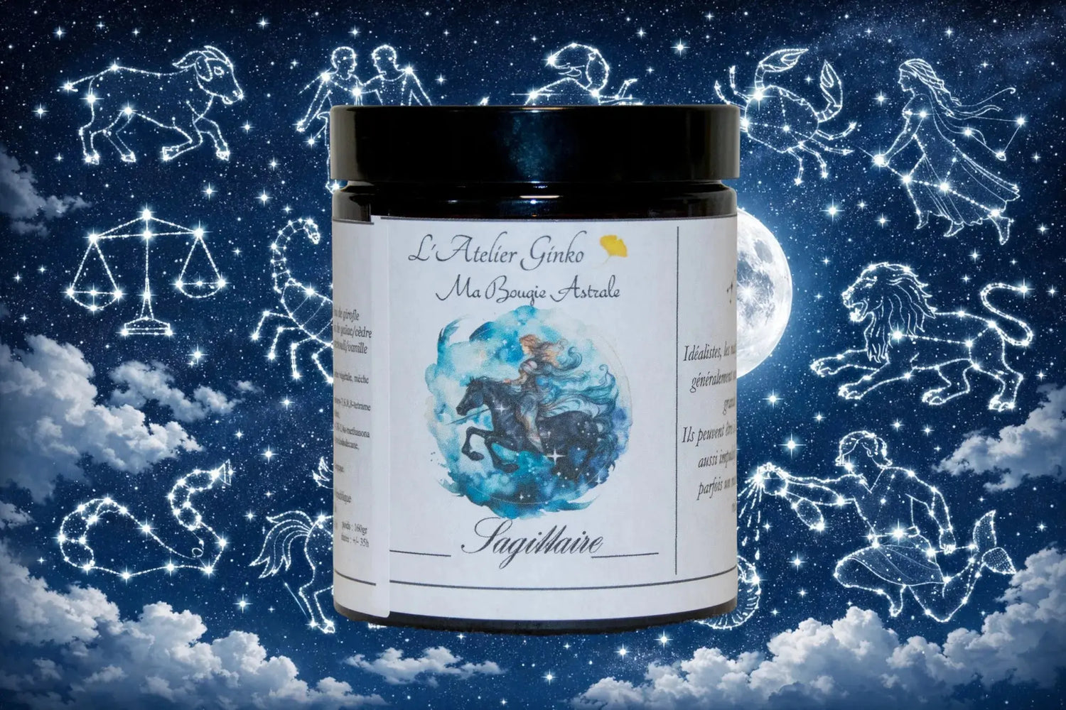 Bougie Astrologique Sagittaire L'Atelier Ginko - Boutique en Ligne