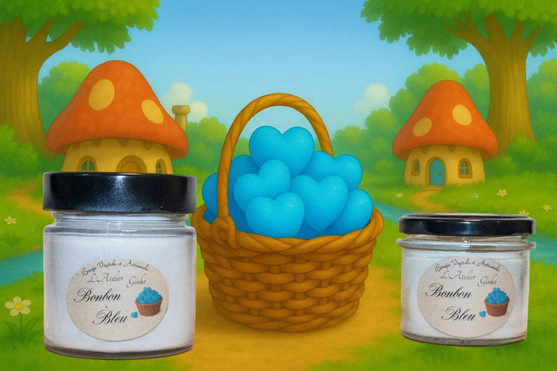 Bougie parfumée Bonbon bleu L'Atelier Ginko - Boutique en Ligne