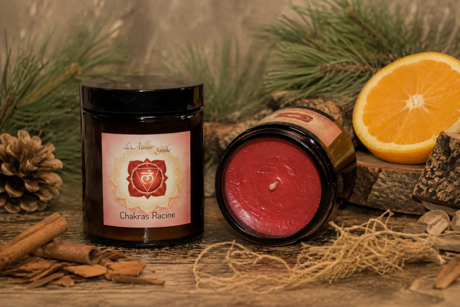Bougie parfumée Chakras Racine MULĀ L'Atelier Ginko - Boutique en Ligne