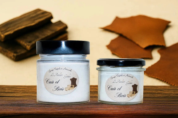 Bougie parfumée Cuir et bois L'Atelier Ginko - Boutique en Ligne