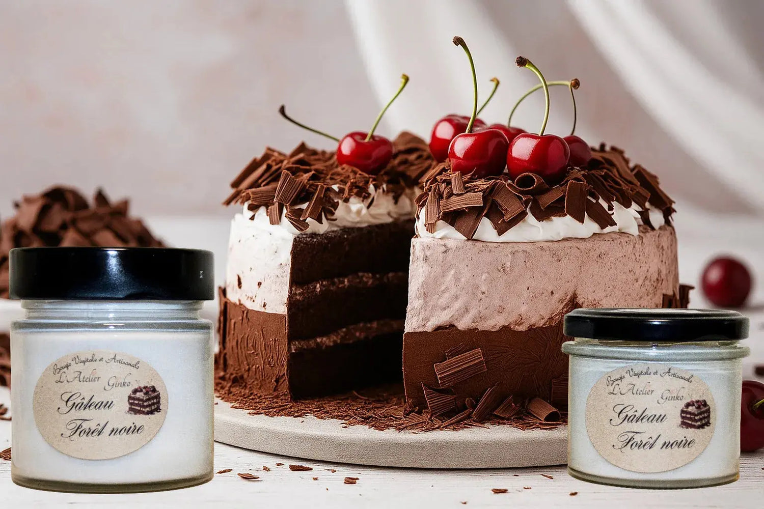 Bougie parfumée Gâteau Forêt Noire L'Atelier Ginko - Boutique en Ligne