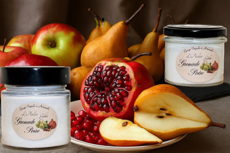 Bougie parfumée Grenade et Poire L'Atelier Ginko - Boutique en Ligne