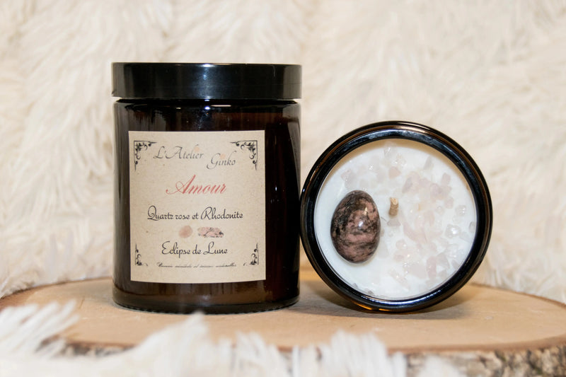 Bougie parfumée Lithothérapie Amour L'Atelier Ginko - Boutique en Ligne
