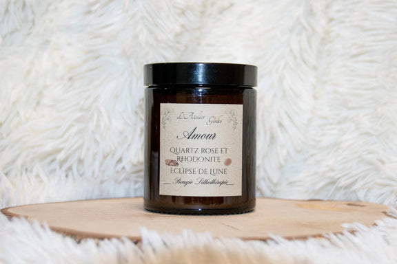 Bougie parfumée Lithothérapie Amour - L'Atelier Ginko - Boutique en Ligne