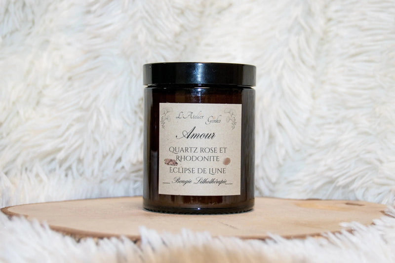Bougie parfumée Lithothérapie Amour - L'Atelier Ginko - Boutique en Ligne