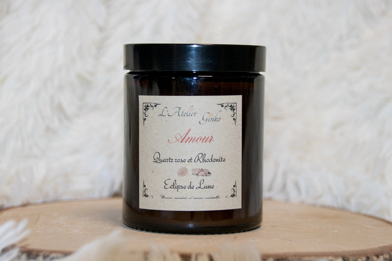 Bougie parfumée Lithothérapie Amour L'Atelier Ginko - Boutique en Ligne