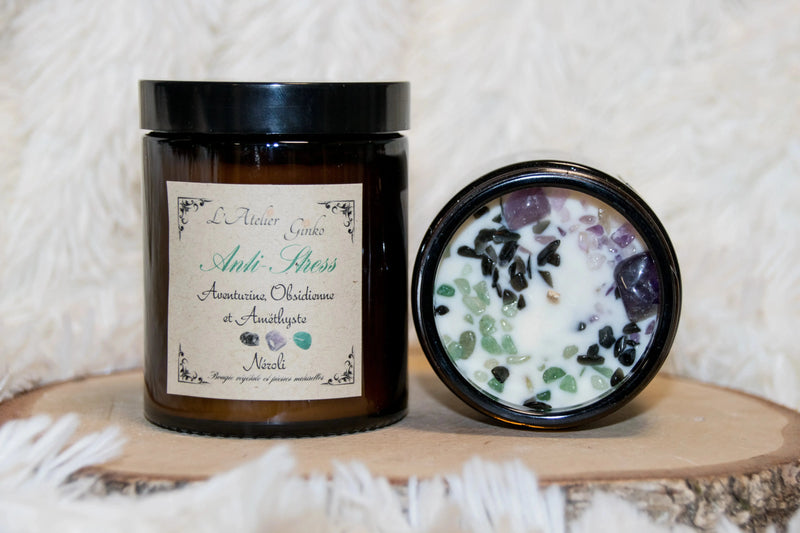 Bougie parfumée Lithothérapie Anti-Stress L'Atelier Ginko - Boutique en Ligne