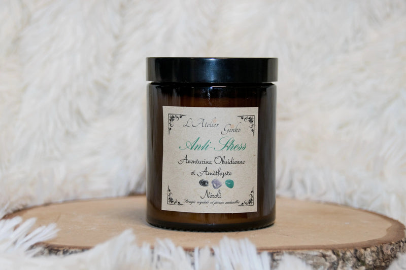 Bougie parfumée Lithothérapie Anti-Stress L'Atelier Ginko - Boutique en Ligne