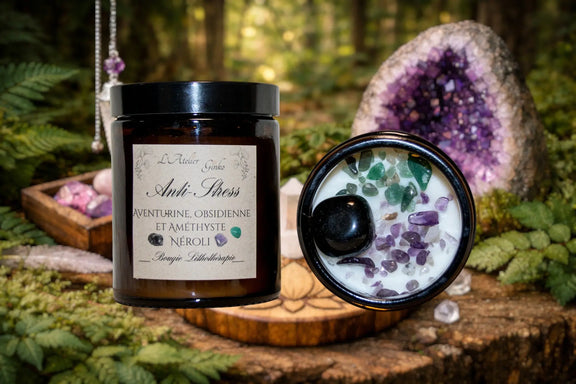 Bougie parfumée Lithothérapie Anti-Stress - L'Atelier Ginko - Boutique en Ligne