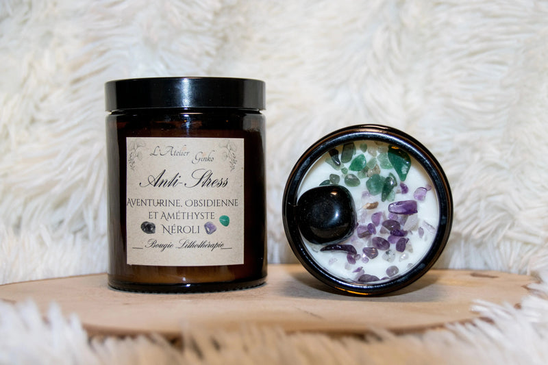 Bougie parfumée Lithothérapie Anti-Stress - L'Atelier Ginko - Boutique en Ligne