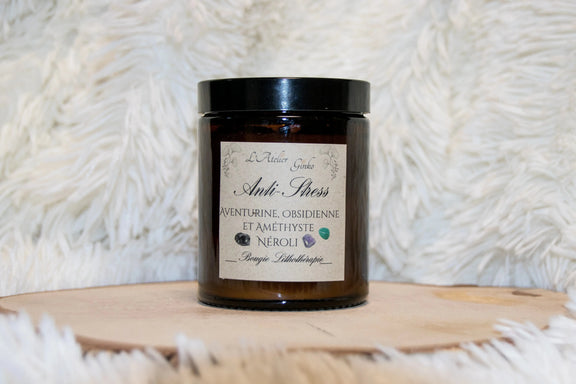 Bougie parfumée Lithothérapie Anti-Stress - L'Atelier Ginko - Boutique en Ligne