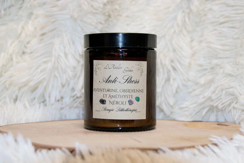 Bougie parfumée Lithothérapie Anti-Stress - L'Atelier Ginko - Boutique en Ligne