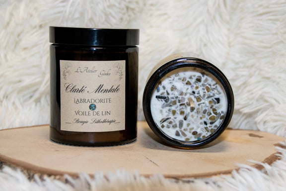 Bougie parfumée Lithothérapie Clarté Mentale - L'Atelier Ginko - Boutique en Ligne