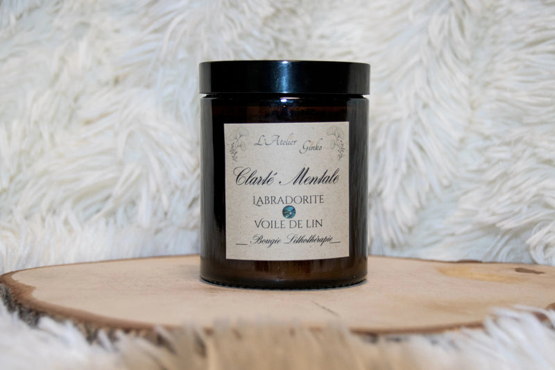 Bougie parfumée Lithothérapie Clarté Mentale - L'Atelier Ginko - Boutique en Ligne
