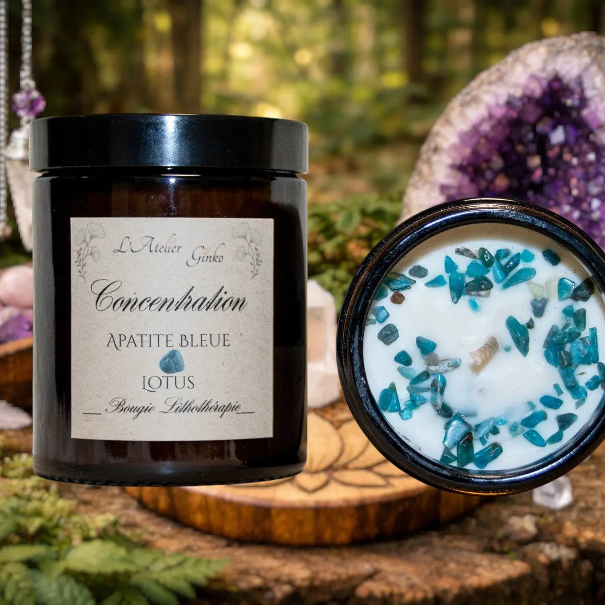Bougie parfumée Lithothérapie Concentration - L'Atelier Ginko - Boutique en Ligne