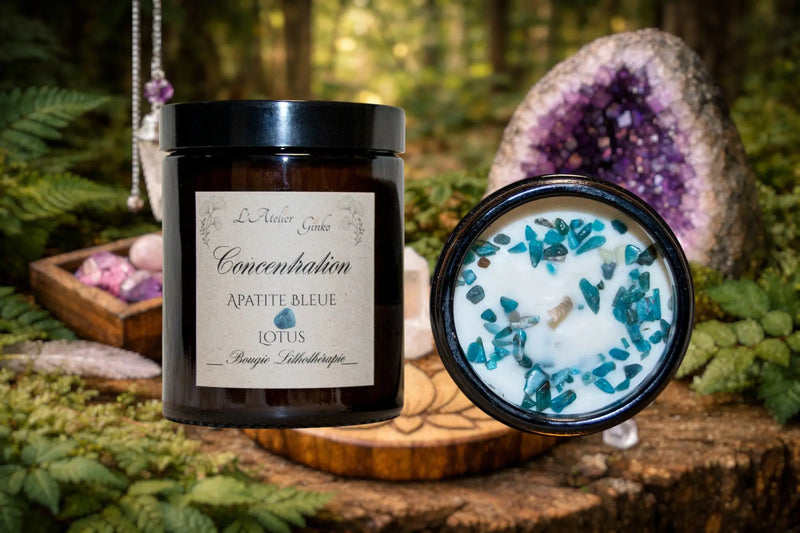 Bougie parfumée Lithothérapie Concentration - L'Atelier Ginko - Boutique en Ligne