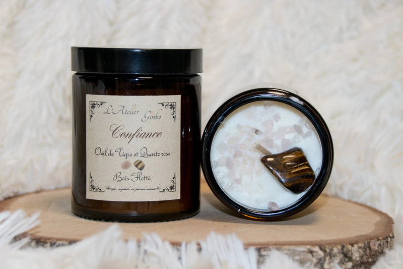 Bougie parfumée Lithothérapie Confiance L'Atelier Ginko - Boutique en Ligne