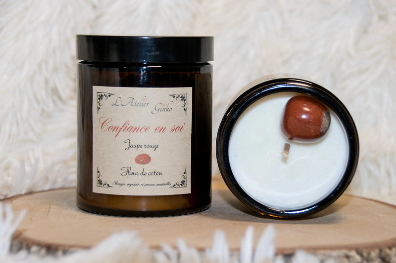 Bougie parfumée Lithothérapie Confiance en soi L'Atelier Ginko - Boutique en Ligne