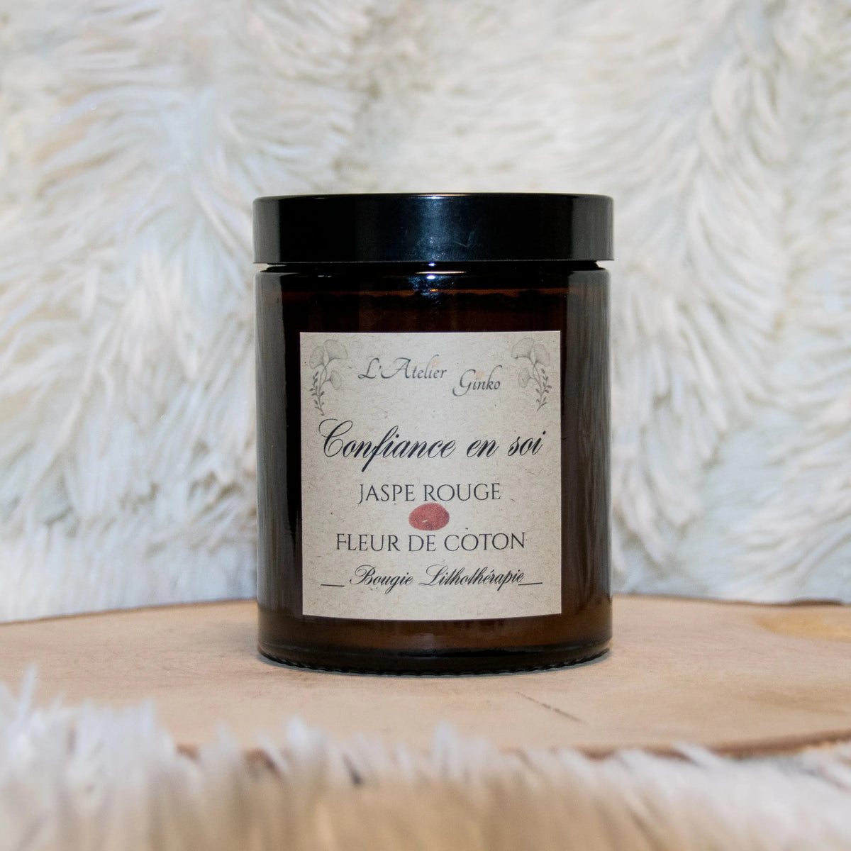 Bougie parfumée Lithothérapie Confiance en soi - L'Atelier Ginko - Boutique en Ligne