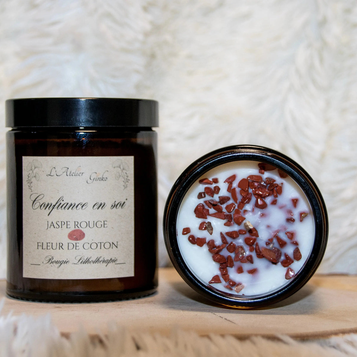 Bougie parfumée Lithothérapie Confiance en soi - L'Atelier Ginko - Boutique en Ligne