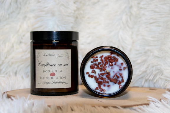 Bougie parfumée Lithothérapie Confiance en soi - L'Atelier Ginko - Boutique en Ligne