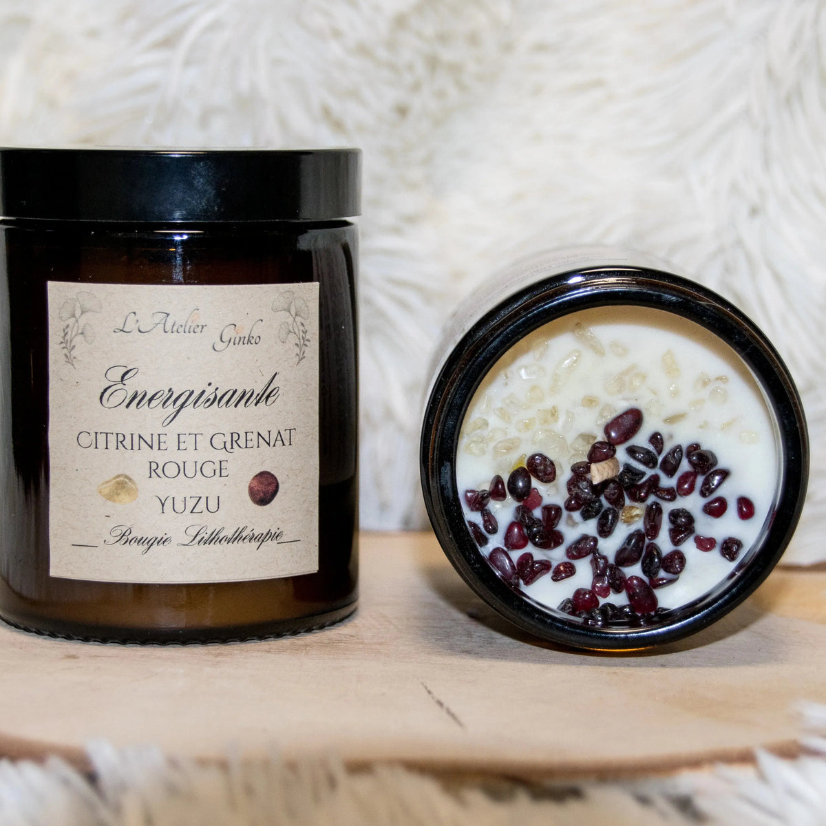 Bougie parfumée Lithothérapie Energisante - L'Atelier Ginko - Boutique en Ligne