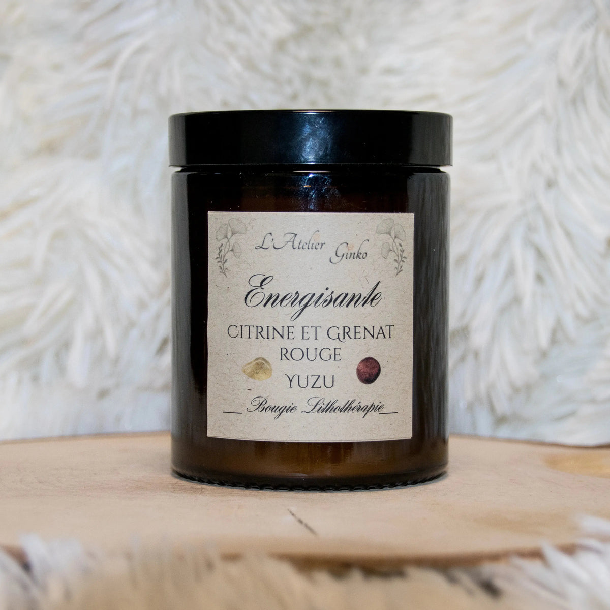 Bougie parfumée Lithothérapie Energisante - L'Atelier Ginko - Boutique en Ligne